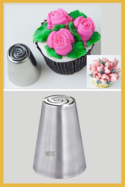 ELGALA Stainless Steel Cream Piping Bag Tip (Whipping Bag Tip, Rose Cap) 1 Piece + 4 Whipping Bag Tips