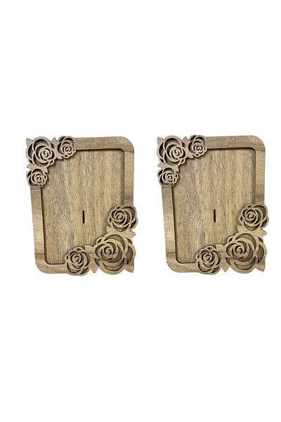 aladepo Natural Wood Look Photo Frame Set of 2