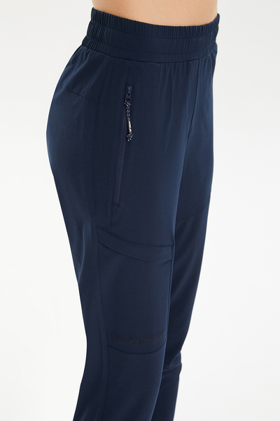 bilcee Kadın Lacivert İnce Dokuma Kumaş Outdoor Eşofman Altı 0433