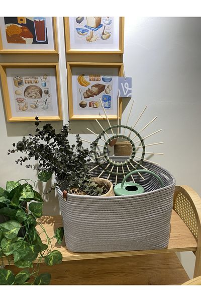 MaVaux Ekinoks Wicker Look Rectangular Jute Basket - Organizer