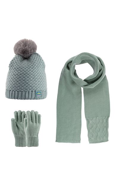 Kitti KITTI Girl's Scarf Beanie Gloves Set 3 Pieces with Fleece Inside 9-15 years old (180-02)
