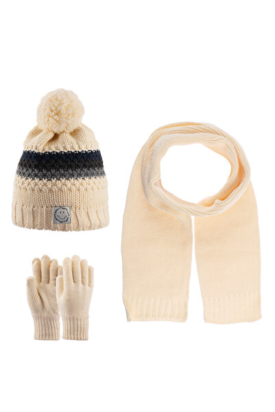 Kitti KITTI Boy's Scarf Beanie Gloves Set 3 Pieces with Fleece Inside 9-15 ye...