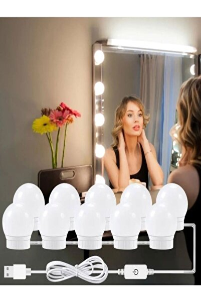 Trendyıldızı Makyaj Aynası Ledi Hollywood Tarzı Ayna Led Işık Usb'li 10'lu