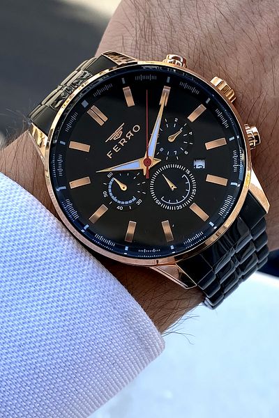 FERRO Original Steel Men's Watch with Bracelet Gift