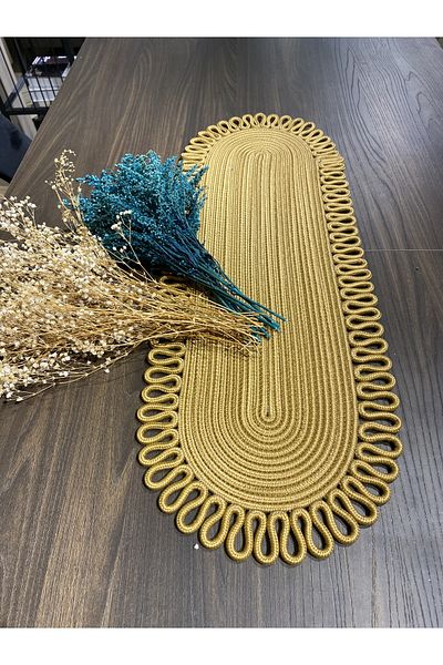 MaVaux Galaxy Natural Jute, Μοτίβο, Ψάθινο, American Service, Τραπέζι, Τραπεζάκι σαλονιού Runner. 30x80
