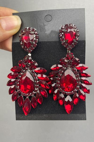 Hobigram Earring Types Shuttle Drop Earrings with Glass Stones