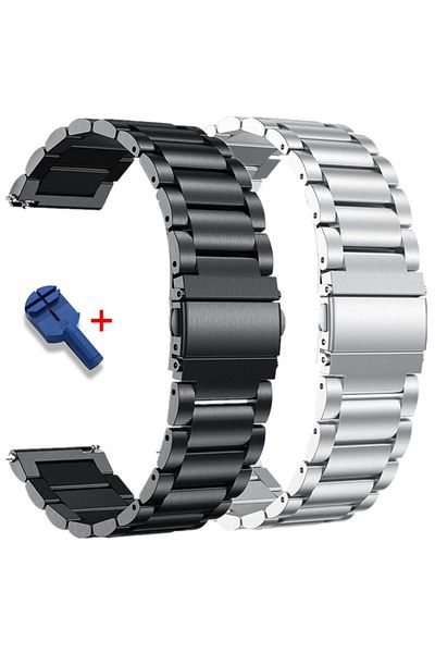 onlinekordon Huawei Watch 2 Pieces GT GT2 GT2 Pro Compatible 22mm Steel Band 46mm+ Shortening Apparatus