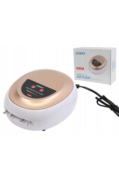 Sobo Quiet Adjustable Aquarium Air Motor with 4 Outputs - 8W 4x3.5LT/DAK SB-668