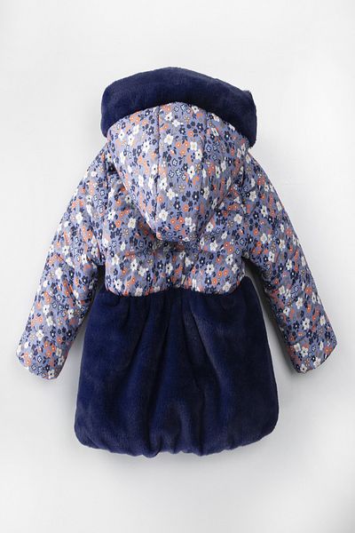 PODİUM GİYİM Special Cute Design Floral Bow Detailed Rabbit Ears Gilded Fur Lined Winter Coat