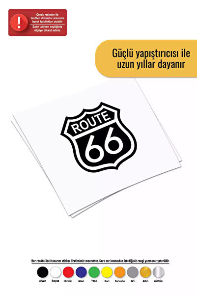 Generic Brand شعار الطريق 66 - ملصق متوافق مع السيارة والسيارات والكمبيوتر ال...