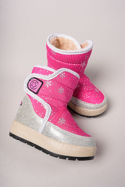 Riccon Qiggil Kids Snow Boots001270 Glitter με φούξια σχέδια