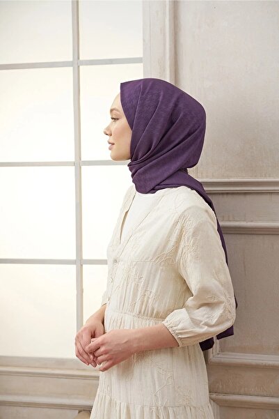 ALLURİNG Armanda Houndstooth Patterned Jacquard Shawl-Pattern-12