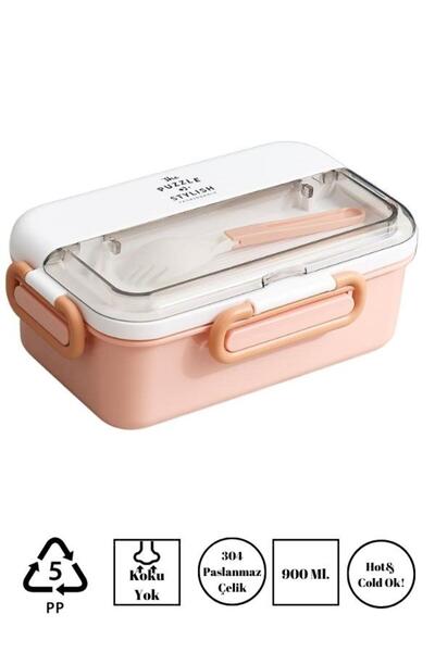 Vagonlife The Puzzle Lunch Box Tek Katlı Paslanmaz Çelik Kolay Kilitlenir Sef...