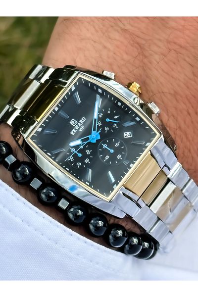 Reward Functions Active New Collection Yellow/Silver ColorMen's Wristwatch+Bracelet