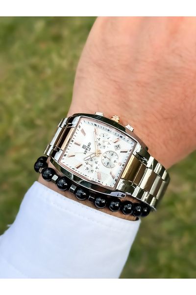 Reward Functions Active New Collection Rose/Silver Color Men's Wristwatch+Bracelet