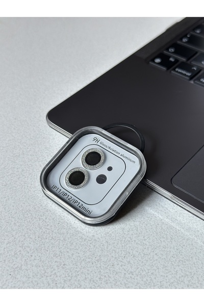 MATR İphone 11-12-12 Mini Uyumlu Simli Kamera Koruyucu Lens