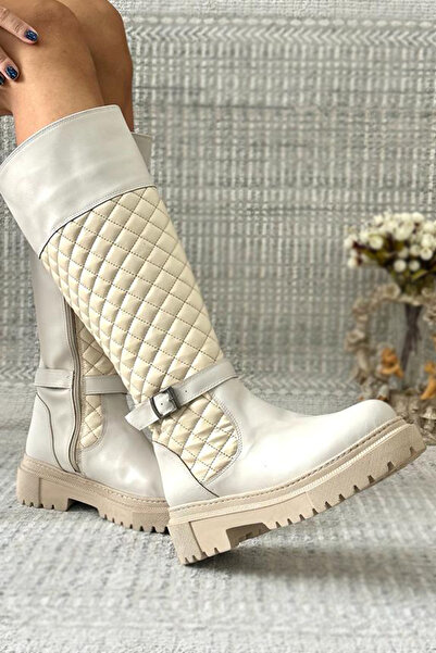 MEVESE Mengiz Kapitone Ten Kadın Deri Çizme