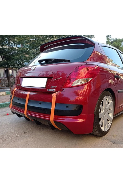 HasAkman Peugeot 207 Arka Ek Mat Siyah Plastik Body Kit Karlık 2006 - 2014 Uyumlu