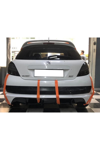HasAkman Peugeot 207 Arka Ek Mat Siyah Plastik Body Kit Karlık 2006 - 2014 Uyumlu