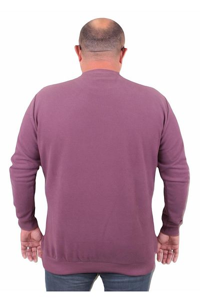 MocGrande Μεγάλο μέγεθος Thessaloniki V-Neck Classic Sweatshirt 23201 Μωβ