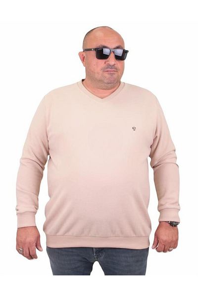 Starbattal Selanik V-Neck Classic Sweat - Μεγάλο Μέγεθος 23201 ΜΠΕΖ