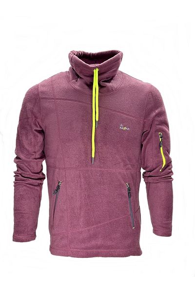 NJM Men's Fleece Pink High Collar 3 Pocket Zippered Outdoor Slim Fit Winter Sweat