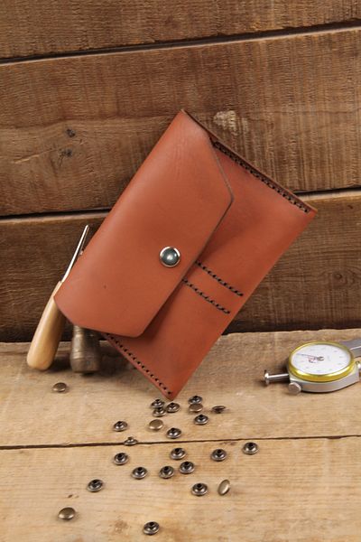 New Coast Leather 1900's Ръчно изработен портфейл за паспорт от естествена и естествена кожа
