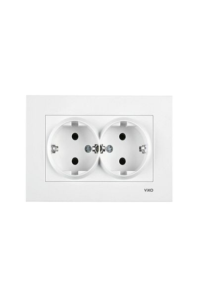 VİKO Viko Karre White Double Socket + Frame