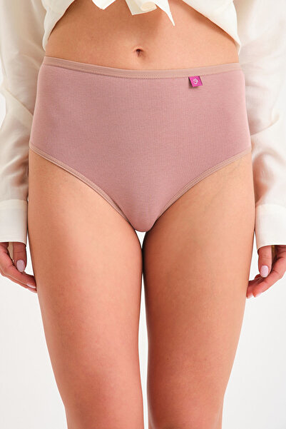 Joshs Pamuklu Yüksek Bel Tanga Külot Tekli -high Waist Thong Pudra Rengi