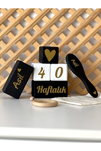 mogokids Isimli Bebek Anne Anı Küpü Dekor Türkçe Gold 6lı Set Isimli Ahşap Be...