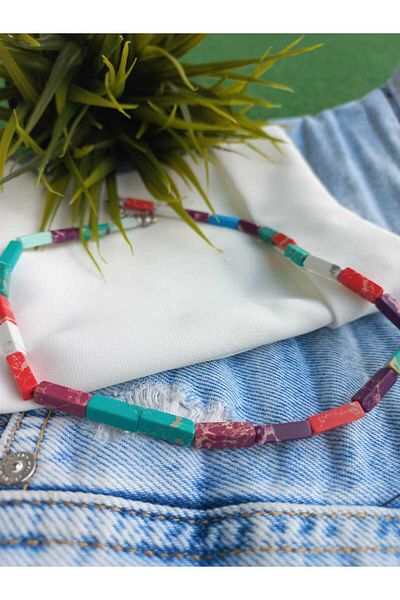 ZeynDesign Varasit Mix Natural Stone Trendy Necklace