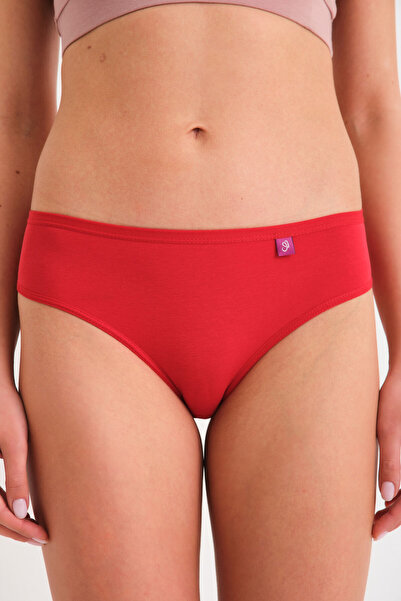 Joshs Pamuklu Klasik Külot -hipster Külot -klasik Model Külot Tekli Kırmızı