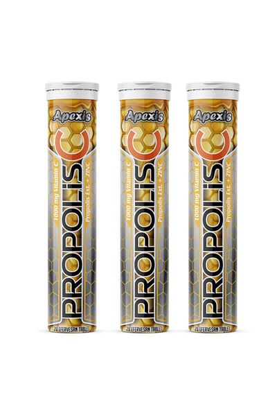 Apexis Propolis Vitamin C 1000 Mg + Zinc 20 Mg Effervescent Tablet - 3 Pieces
