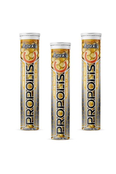 Apexis Propolis Vitamin C 1000 Mg + Zinc 20 Mg Effervescent Tablet - 3 Pieces