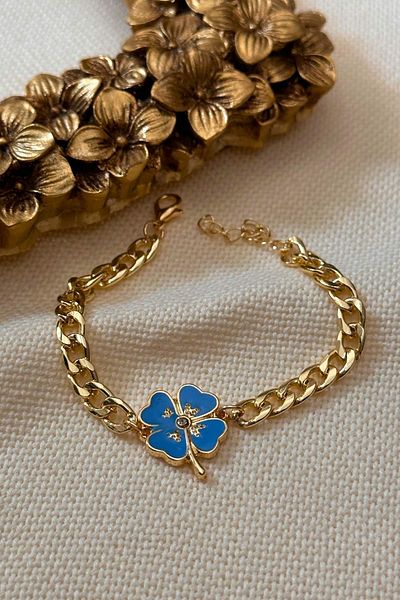 Trendy Butik سوار البرسيم الأزرق المينا