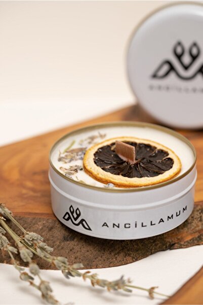 ANCİLLA Dekoratif Metal Kutu Aromaterapi Mum Mango Kokulu 10