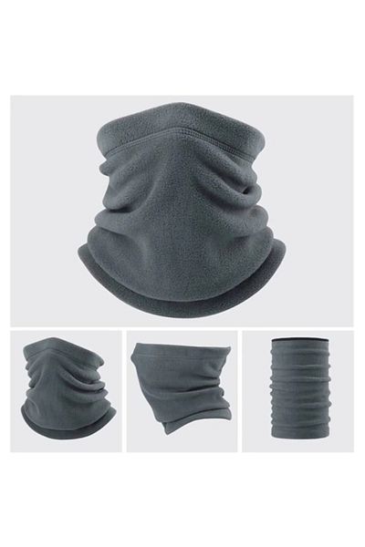 caxis 2-Piece Black and Gray Winter Fleece Neck Collar Adjustable