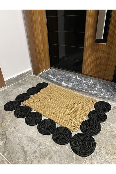 MaVaux Venice Series Jute, Patterned Doormat, Doormat, Bathroom Mat, Balcony Mat / Gift, Houseware.