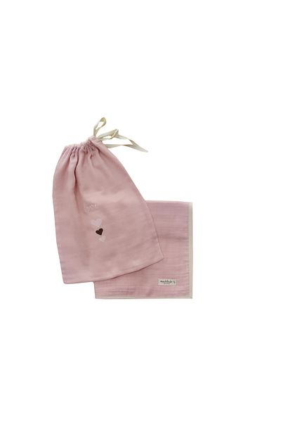 MundoLindo Multi-purpose Double Layer Muslin Blanket Set 100*110 cm Powder Pink