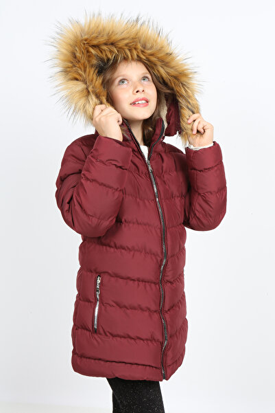 Transacoustic Kız Çocuk Bordo Ekstra Yumuşak Dolumlu Gümüş Fermuarlı Peluşlu ...