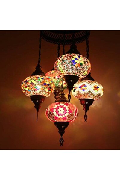 DezHome 5'li Mozaik Sarkıt Avize Otantik Bohem