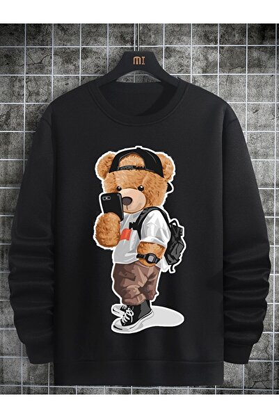 lepiska Hanorac cu ursuleț de pluș Hanorac din bumbac cu design selfy pentru ...