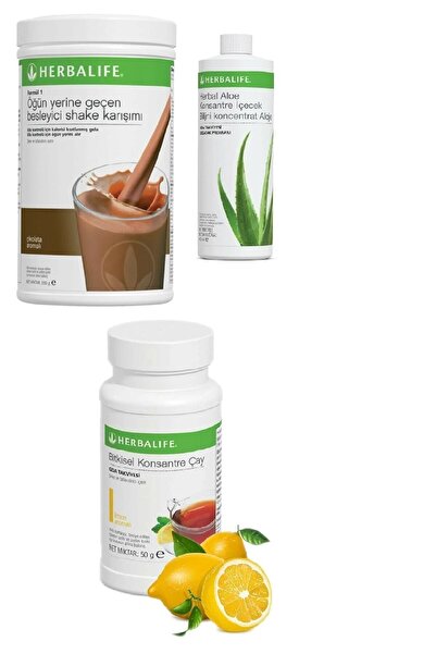 Herbalife Set Çikolata Shake Aloe Suyu 50 gr Limon Aromalı Çay