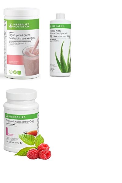 Herbalife Set Ahududu Beyaz Çikolata Shake - Aloe Suyu - 50 gr Ahududu Aromal...