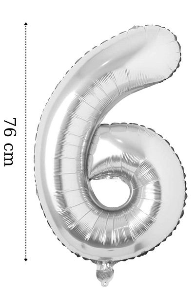 ELGALA Happy Birthday Written Pennant and 6 Numbers Foil Balloon