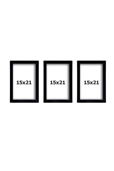 Pufi 3 PIECES 15X21 BLACK FRAME MDF - PLEXILE MULTIPLE PHOTO FRAME
