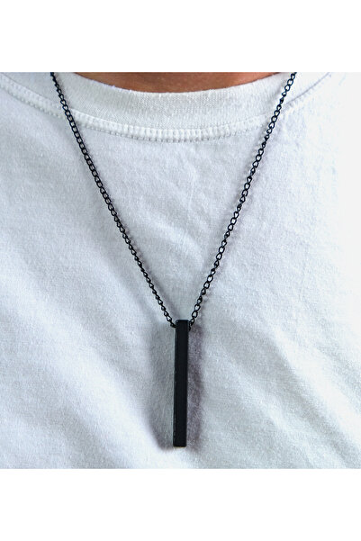 EZG Business Murat Boz Necklace Black Stick Model Silver Design Necklace