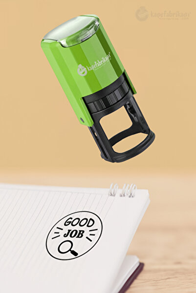 Kaşe Fabrikası Öğretmen Okul Ödev Kaşesi Yuvarlak İngilizce (Good Job)