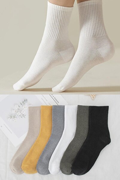 BGK Düz 6 Renk Tenis Çorap 6'Çift