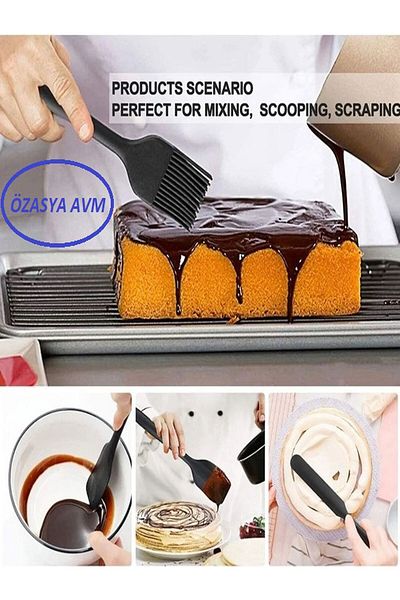 ugursepeti Silicone Spatula Set Black 6 Pieces